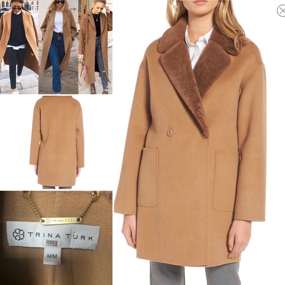 trina turk camel coat